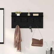 vidaXL Väggmonterad Klädhängare med hylla Svart ek 80 x 40 x 12 cm