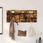 vidaXL Väggmonterad Klädhängare med hylla Rökt ek 100 x 40 x 12 cm