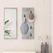 vidaXL Väggmonterad Klädhängare med lagring Betonggrå 30 x 1,5 x 80 cm