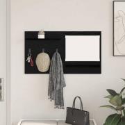 vidaXL Väggmonterad Klädhängare med hylla Svart ek 90 x 10 x 50 cm