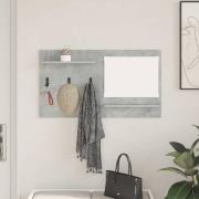 vidaXL Väggmonterad Klädhängare med hylla Betonggrå 90 x 10 x 50 cm