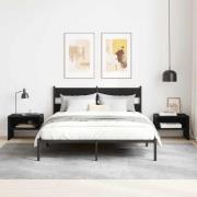 vidaXL Nattduksbord Svart ek 40 x 40 x 30 cm Konstruerat trä