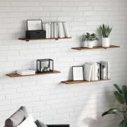 vidaXL Bokhylla Bräda 4 pcs Brun 80 x 20 x 1.5 cm Konstruerat trä