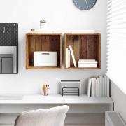 vidaXL Väggskåp 2 pcs Gammalt trä 37 x 37 x 37 cm Konstruerat trä