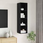 vidaXL Väggmonterad TV-bänk Väggmonterad Svart ek 37 x 37 x 142.5 cm
