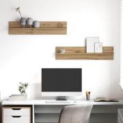 vidaXL Vägg hyllor 2 pcs artisan ek 80 x 11,5 x 18 cm Konstruerat trä