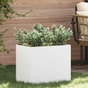 vidaXL Trädgårdsplanterare Vit 50 x 32 x 40 cm Kallvalsat stål