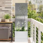 vidaXL Trädgårdsplanterare med dekorativ panel Silver 50 x 140 cm