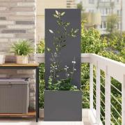 vidaXL Trädgårdsplanterare med dekorativ panel Antracit 50 x 140 cm