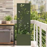 vidaXL Trädgårds integritetsskärm Olivgrön 50 x 140 cm Kallvalsat stål