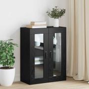 vidaXL Hängande väggskåp Svart 69.5 x 34 x 90 cm Konstruerat trä