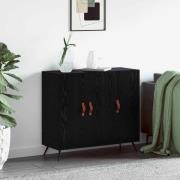 vidaXL Sideboard Svart Ek 89,5 x 34 x 80 cm Konstruerat trä