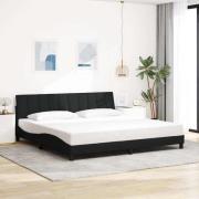 vidaXL Sängram utan madrass svart 200x200 cm tyg