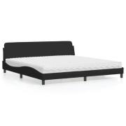 vidaXL Bed with Mattress "Dover" Black 200x200 cm Fabric