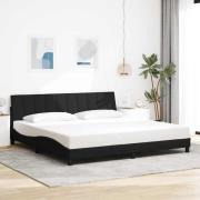 vidaXL Sängram utan madrass svart 200x200 cm tyg