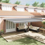 vidaXL Markis med Vit 6 × 3,5 m Metall