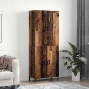 vidaXL Skåp 2 pcs Gammalt trä 69.5 x 34 x 180 cm Konstruerat trä
