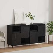 vidaXL Skåp 2 pcs Svart ek 120 x 35 x 70 cm Konstruerat trä