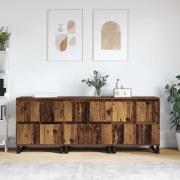 vidaXL Skåp 3 pcs Gammalt trä 180 x 35 x 70 cm Konstruerat trä