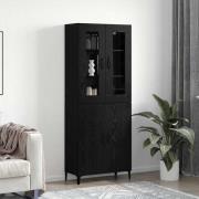 vidaXL Skåp 2 pcs Svart ek 69.5 x 34 x 180 cm Konstruerat trä