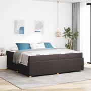 vidaXL Sängram med madrass Mörkbrun 200 x 200 cm tyg