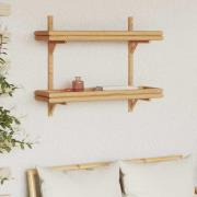 vidaXL Vägg hylla med hylla Väggmonterad Brun 75 x 26 x 60 cm Bambu