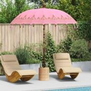 vidaXL Balinesisk Parasol Rosa (210-220) x 260 cm