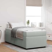 vidaXL Sängram med madrass Ljusgrå 80 x 200 cm tyg