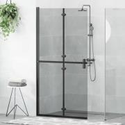 vidaXL Walk-In duschvägg Svart 100 x 6,5 x 190 cm