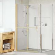 vidaXL Walk-in duschvägg Guld och transparent 100 x 190 cm Härdat glas