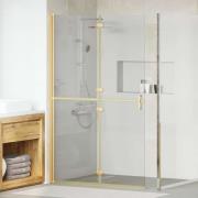 vidaXL Walk-in duschvägg Guld och transparent 120 x 190 cm Härdat glas