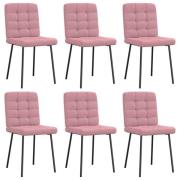 vidaXL Matstolar 6 st rosa sammet