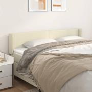 vidaXL Sänggavel med kanter gräddvit 203x16x78/88 cm konstläder