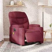 vidaXL Elektrisk massagefåtölj vinröd tyg