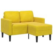 vidaXL 2-sitssoffa med schäslong L-formad gul 125 cm sammet