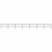 vidaXL Trädgårdsstaket med spjutspets stål 1248x150 cm svart