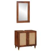 vidaXL Badrumsinredning 2 pcs 62 x 33 x 58 cm Massivt mangoträ
