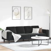vidaXL Soffset Svart Sammet