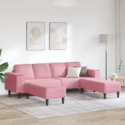 Soffset 3 pcs Rosa Sammet