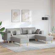 Tygsoffa med kudde 3 pcs Moln Grå 208 cm tyg