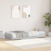 vidaXL Sängram med huvudgavel Grå Sonoma 98,5 x 200 cm Konstruerat trä