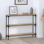 vidaXL Konsolbord med hylla med lagring artisan ek 100 x 22.5 x 75 cm
