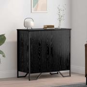 vidaXL Sideboard Svart Ek 78 x 35 x 74.5 cm