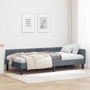 vidaXL Hörn Sängram med huvudgavel Mörkgrå 80 cm x 200 cm Sammet