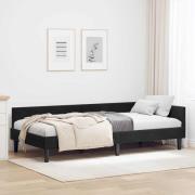 vidaXL Hörn Sängram med huvudgavel Svart 90 cm x 190 cm Sammet