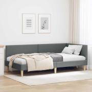 vidaXL Hörn Sängram Mörkgrå 100 x 200 cm Tyger och konstruerat trä