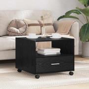 vidaXL Kaffeebord with Drawer Svart ek 55 x 55 x 45 cm Konstruerat trä