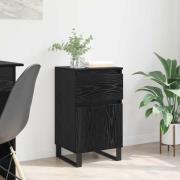 vidaXL Sideboard med låda Svart ek 35 x 40 x 70 cm Konstruerat trä