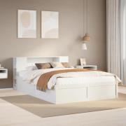 vidaXL Sängram utan madrass vit 140x200 cm massiv furu