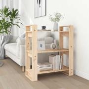 vidaXL Bokhylla/rumsavdelare 80x35x91 cm massiv furu